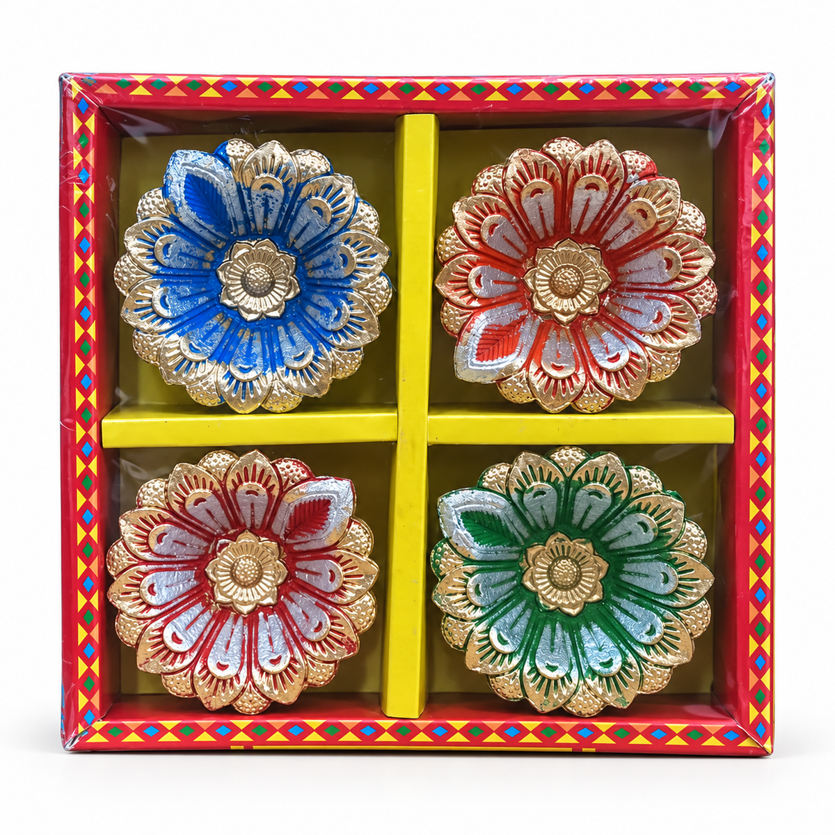 Premium Decorated Fancy Diya - Pack of 4 - Spice Village