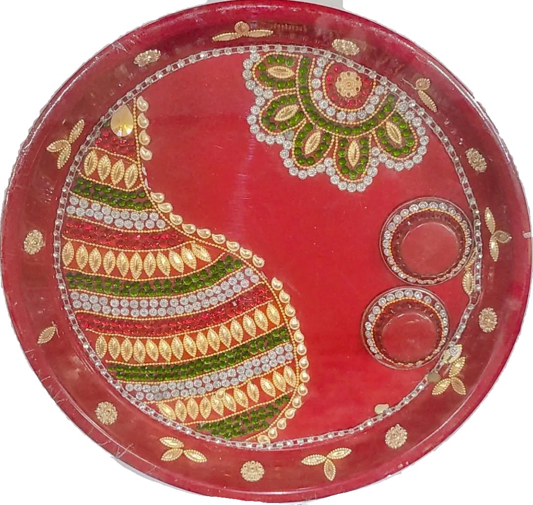 Pooja plate - Puja thali (28 cm diameter) - Spice Village