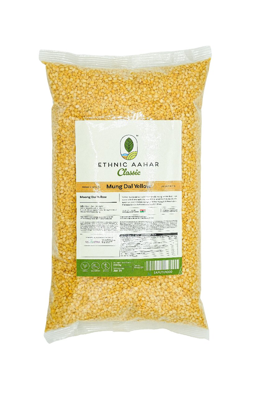 Ethnic Aahar Moong Dal Yellow 2kg - Spice Village