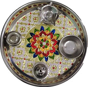 Pooja Plate - Puja Thali (18 cm diameter) - Spice Village