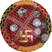 Pooja Plate - Puja Thali Chundari (18 cm diameter) - Spice Village