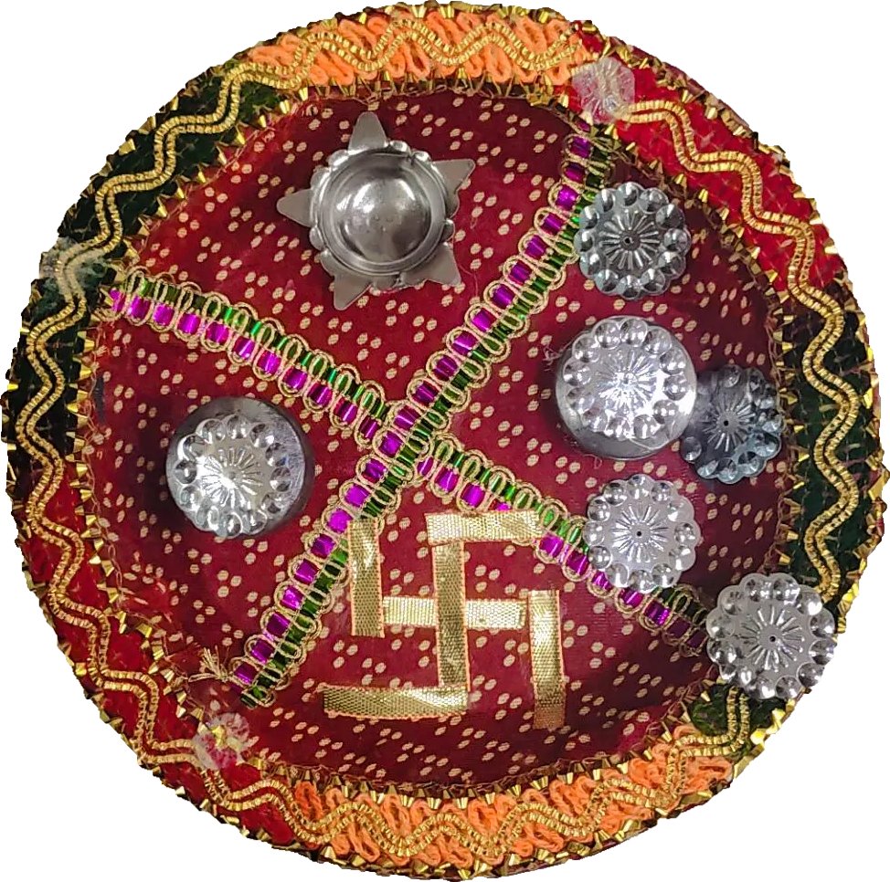 Pooja Plate - Puja Thali Chundari (18 cm diameter) - Spice Village