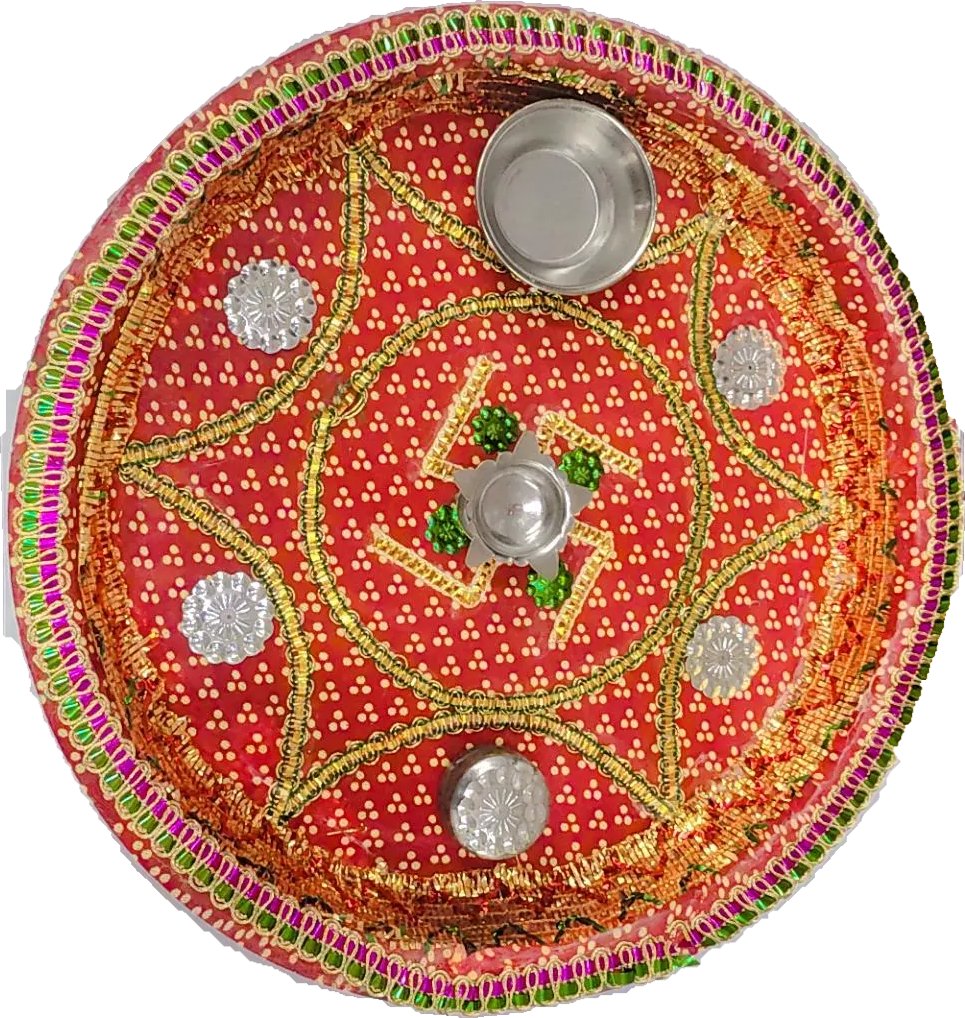 Pooja Plate - Puja Thali Chundari (25 cm diameter) - Spice Village