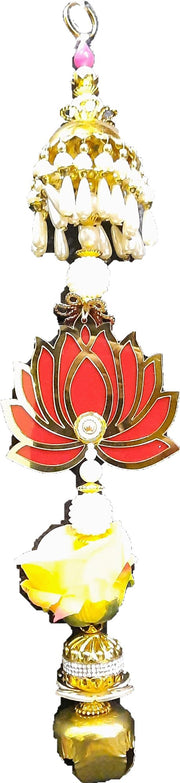 Set of 2 Lotus Hanging Toran With Bell - Spice Village
