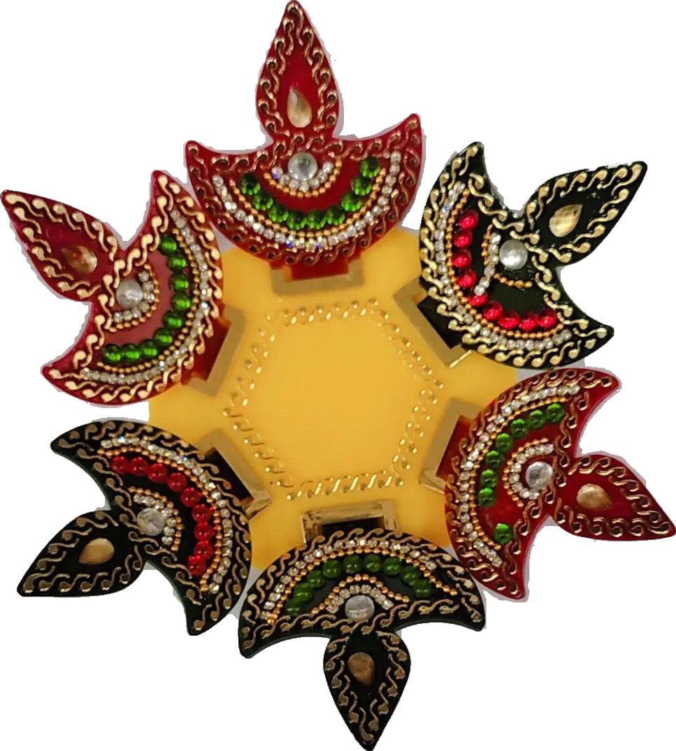 Acrylic Rangoli diya stend - Spice Village