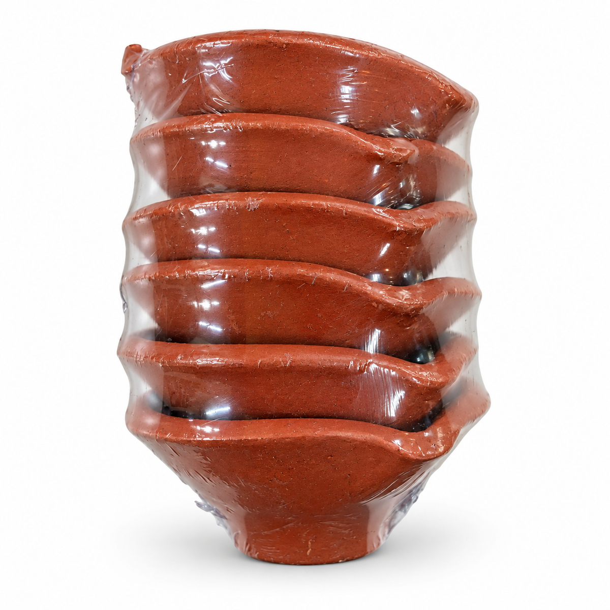 Red Clay Diya(Ek vaat) - Set of 6pcs - Spice Village