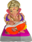 Ganesh Idol 6"  Home Visarjan Kacchi Mitti Ganesh (Eco Friendly -51) (COLOURED) - Assorted Colour - Only Berlin same day delivery