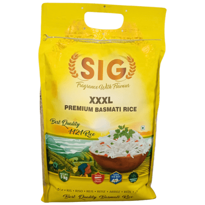 SIG XXXL (Yellow) Premium Basmati rice (1121) 5kg - Spice Village