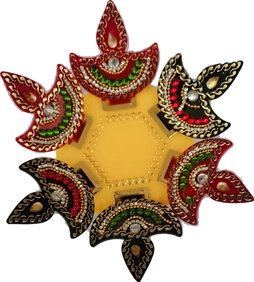 Acrylic Rangoli diya stend - Spice Village