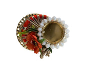 Golden Tray Decorative Diya - Spice Village