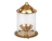 Akhand Diya with Glass Cover (Small) - Spice Village