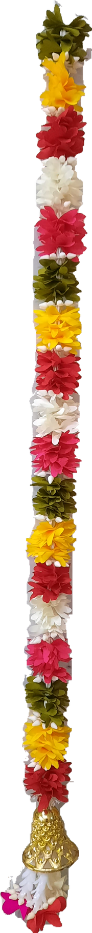 Artificial Marigold  White and pink Hanging Toran with Bell Set of 2 - Spice Village