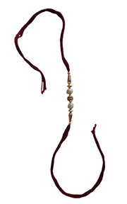Rakhi (2 Big white moti and golden beed)(1 Pc) - Spice Village