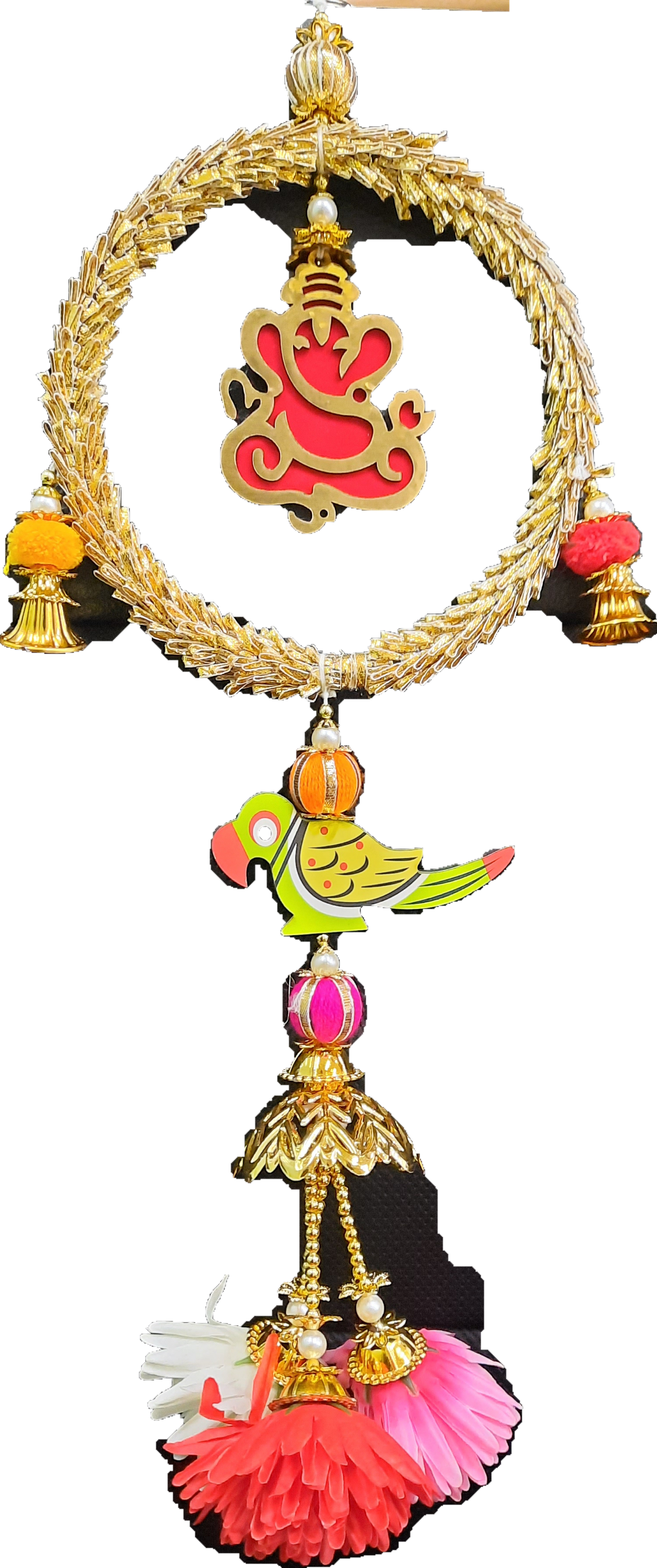 Set of 2 Ganeshji with Parot Hanging Toran - Spice Village