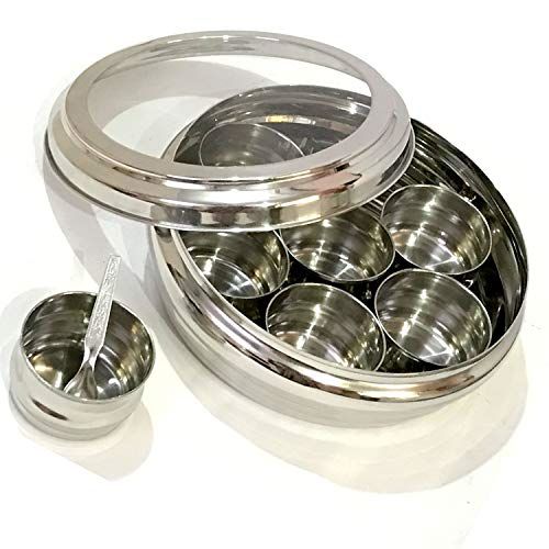 Steel Masala Box(See through) - Spice Village