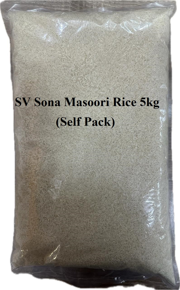 Buy SV Sona Masoori Rice (Self Pack) 5kg | Spice Village