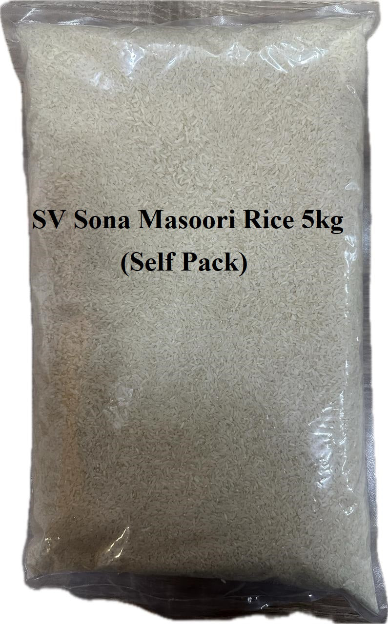 SV Sona Masoori Rice (Self Pack) 5kg - Spice Village