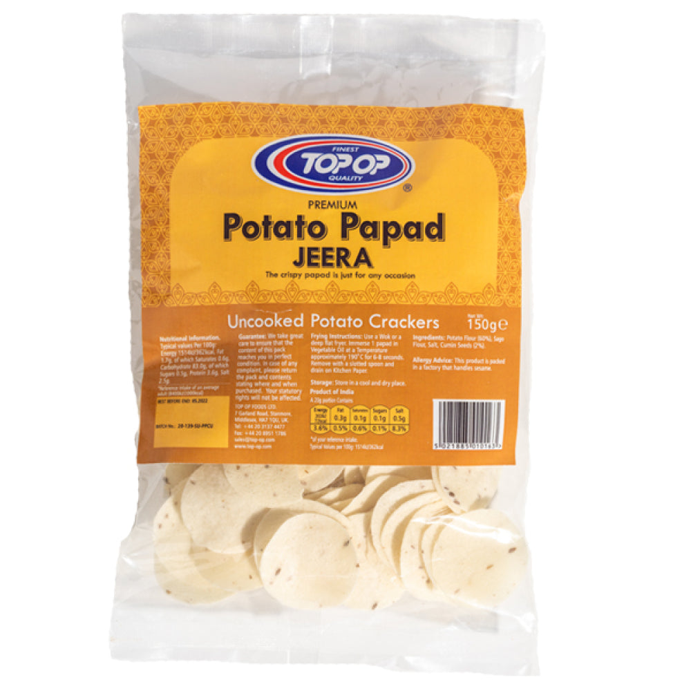 Top Op Potato Jeera Papad 150gm - Spice Village