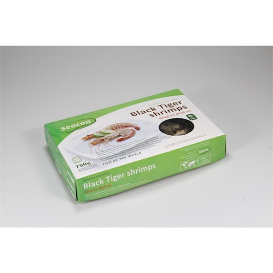 Frozen Seacon Black Tiger Shrimp (HOSO) 21/30 750gm - Only Berlin Same Day Delivery