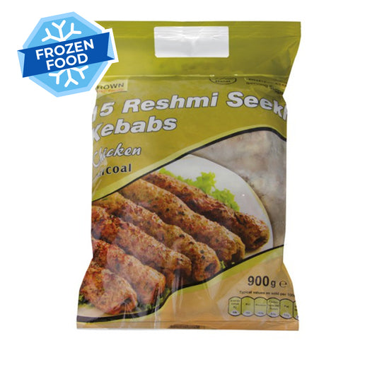 Frozen Crown Reshmi Chicken Seekh Kebab (15 pieces) Charcoal 900gm - Only Berlin Same Day Delivery