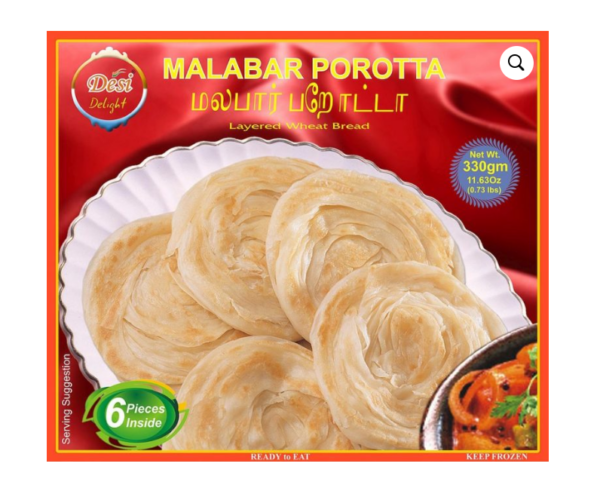 Frozen Desi Delight Malabar Porotta (6 pieces) 330gm - Only Berlin Same Day Delivery