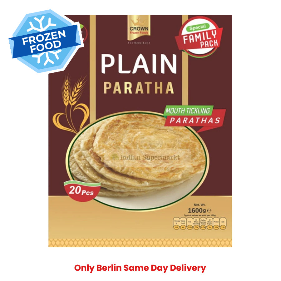 Frozen Crown Plain Paratha (20 pieces) 1600gm - Only Berlin Same Day Delivery