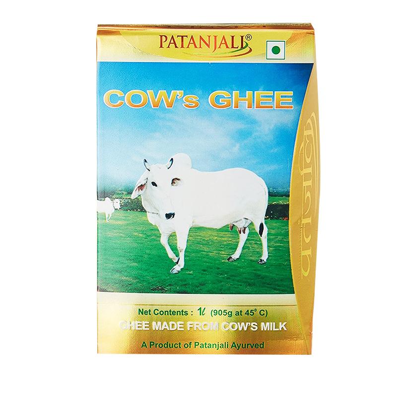 Patanjali Cow's Ghee 1L (905gm) [Exp: April 2021] - Free 1gm Saffron