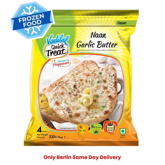 Frozen Vadilal Garlic Butter Naan (4 pcs) 320gm - Only Berlin Same Day Delivery