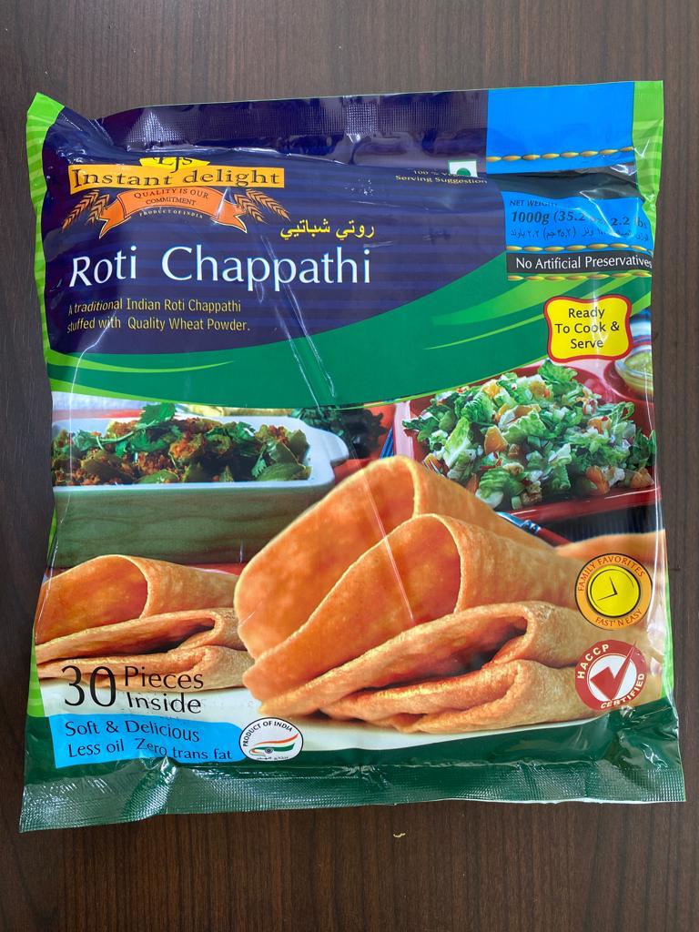 Frozen Instant Delight Roti Chapati 1kg (30 Chapatis) - Only Same Day Delivery