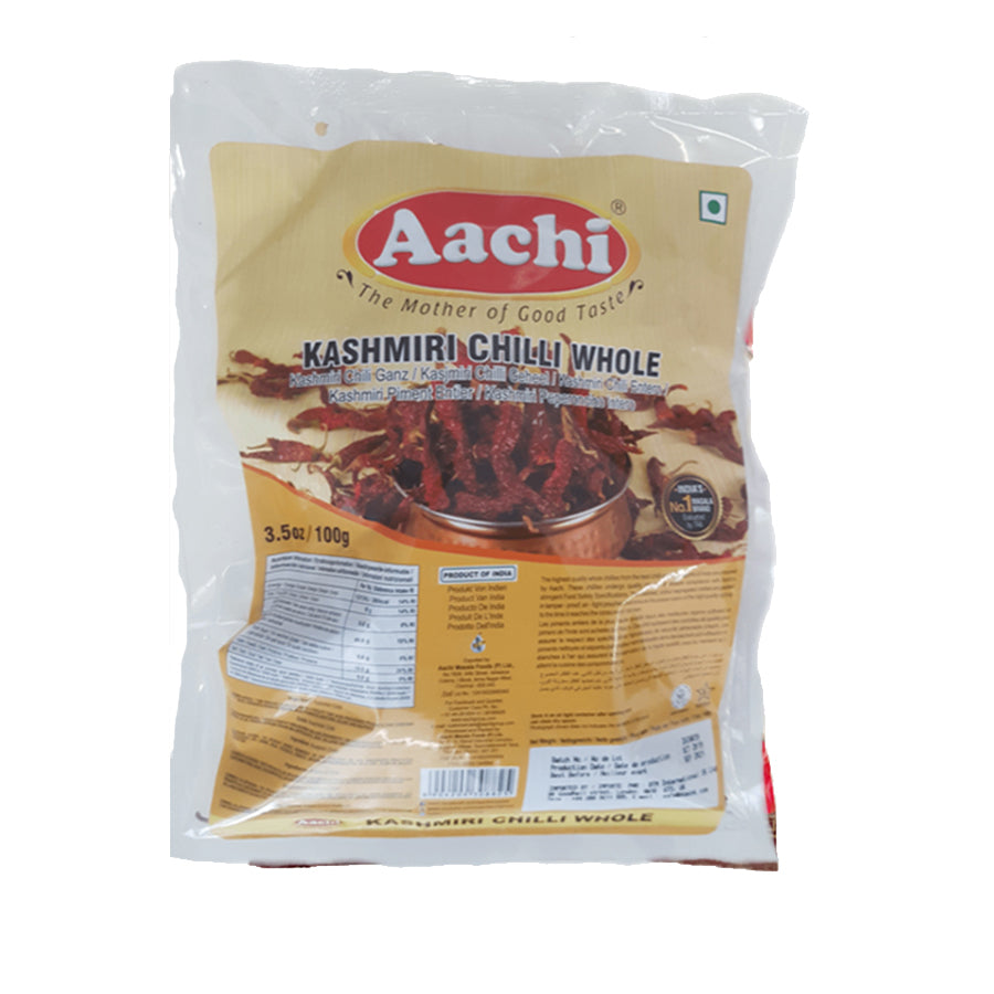 Aachi Kashmiri Chilli Whole with Stem 100gm - Spice Village