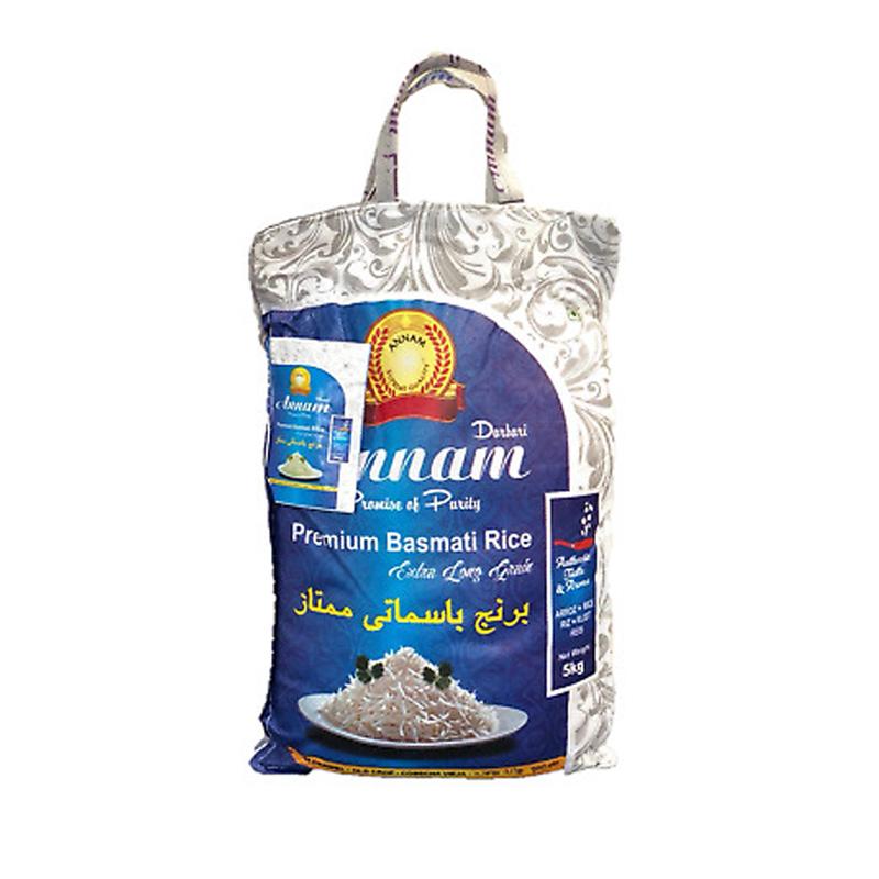 Annam Darbari Extra Long Grain Basmati Rice 5kg - Spice Village