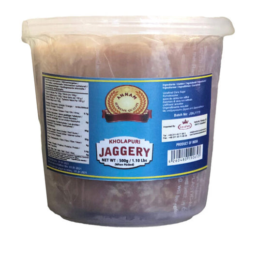 Annam Kolhapuri Jaggery White Jar 500gm - Spice Village