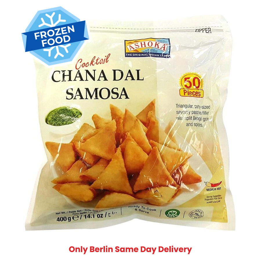 Frozen Ashoka Chana Dal Cocktail Samosa 400gm - Only Berlin Same Day Delivery - Spice Village