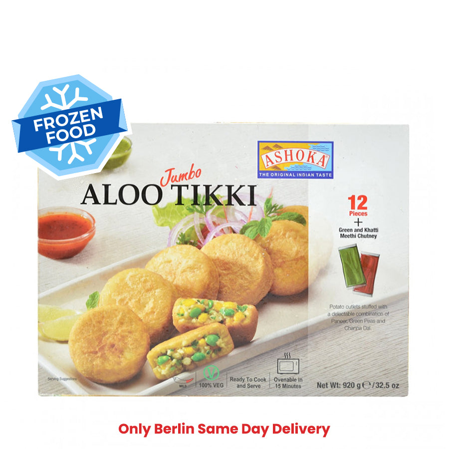 Frozen Ashoka Jumbo Aloo Tikki (12 pieces) 920gm - Only Berlin Same Day Delivery - Spice Village