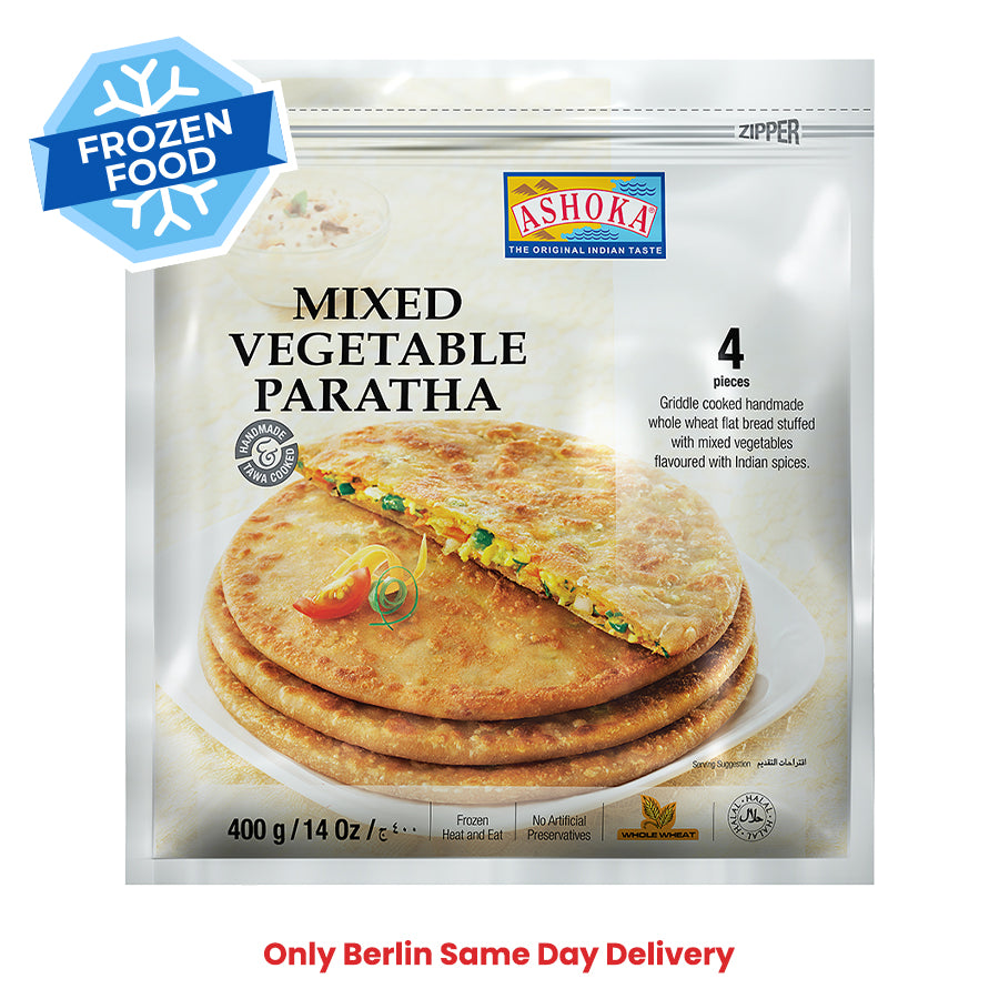 Frozen Ashoka Mix Vegetable Paratha (4 pieces) 400gm - Only Berlin Same Day Delivery - Spice Village