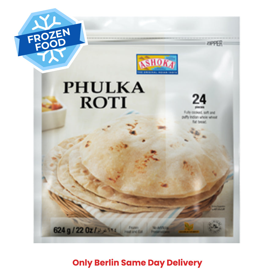 Frozen Ashoka Phulka Roti (24 pieces) 624gm - Only Berlin Same Day Delivery - Spice Village