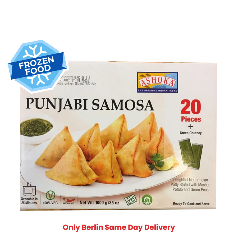 Frozen Ashoka Punjabi Samosa (20 pieces) 1000gm - Only Berlin Same Day Delivery - Spice Village