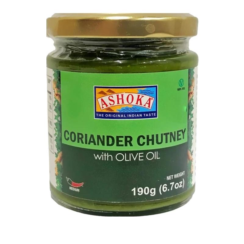 Ashoka Coriander Chutney with Olive Oil 190gm - Spice Village