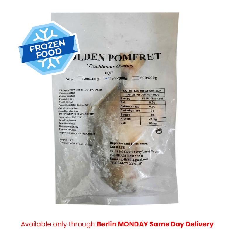 Frozen Asian choice Golden Pomfret (400-600gm) - Only Berlin Same Day Delivery - Spice Village