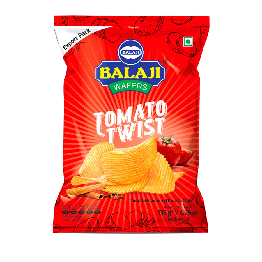 Balaji Tomato Twist Potato Chips 135gm - Spice Village