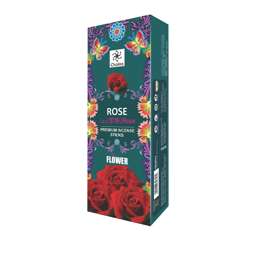 Chakra Premium Incense Sticks - Rose Flower - Spice Village