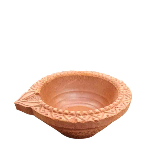 Clay Diya with Border Design
