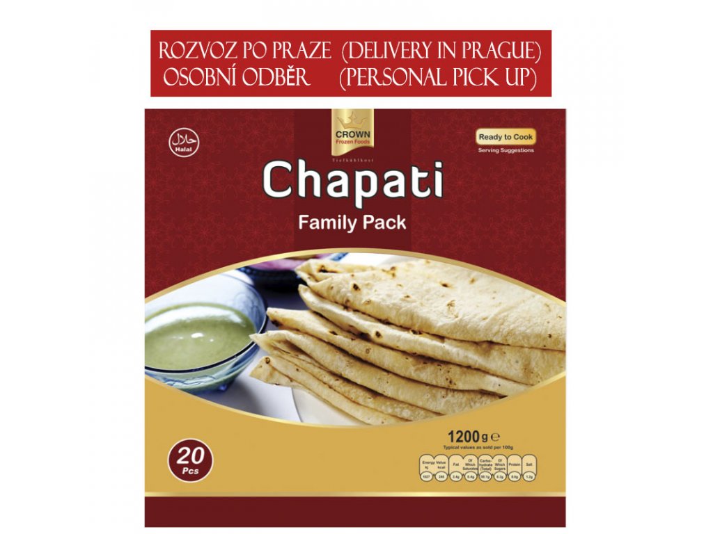 Frozen Crown Chapati 20Pcs 1200gm  - Only Berlin Same Day Delivery - Spice Village