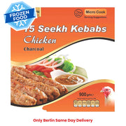 Frozen Crown Chicken Seekh Kebab (15 pieces) Charcoal 900gm - Only Berlin Same Day Delivery - Spice Village