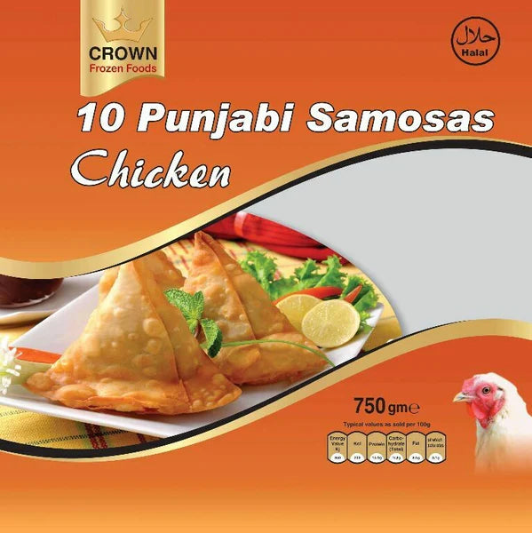Frozen Crown Chicken Samosa (10 pieces) 750gm - Only Berlin Same Day Delivery - Spice Village