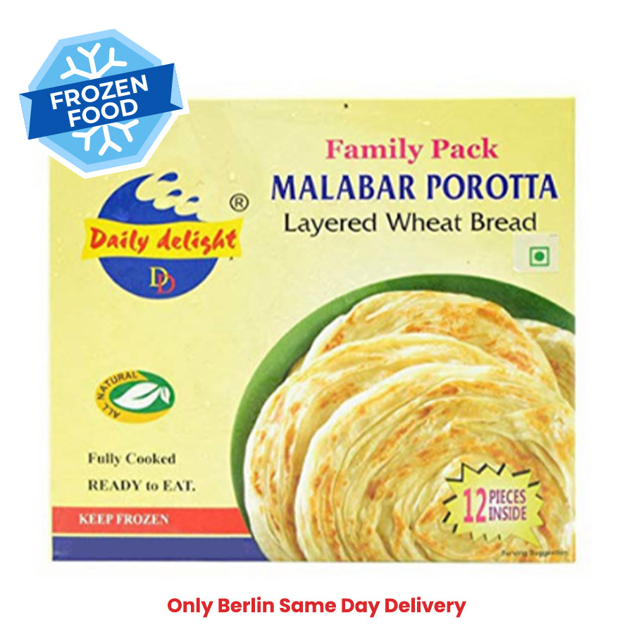 Frozen Daily Delight Malabar Porotta (Family Pack) 750gm -Only Berlin Same Day Delivery - Spice Village