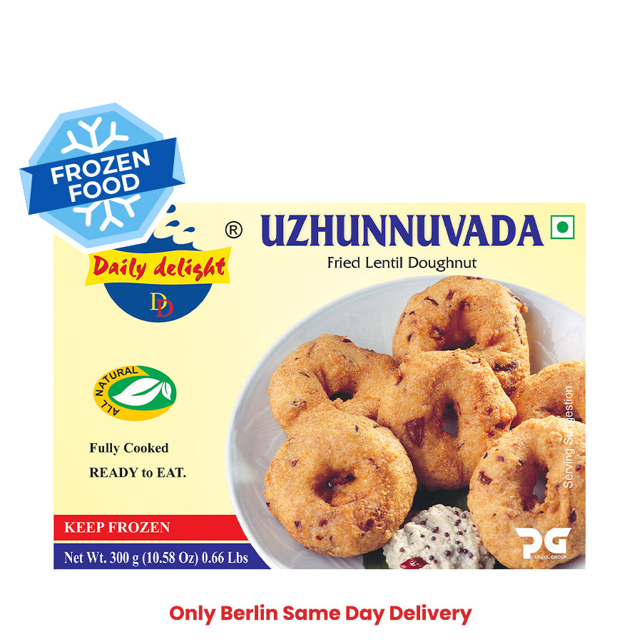 Frozen Daily Delight Uzhunnuvada (Fried Lentil Doughnut) 300gm - Only Berlin Same Day Delivery - Spice Village