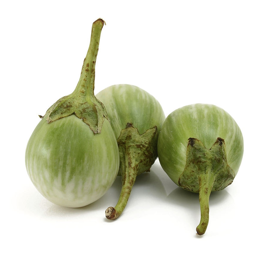 Fresh Green Round Aubergine 250gm - Spice Village