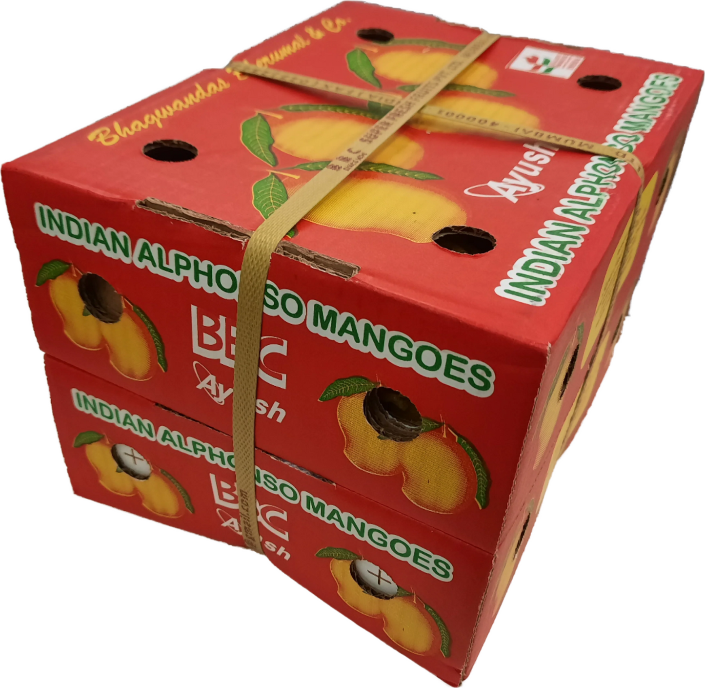 Pack Of 2Box Fresh Alphonso Mangoes 3kgs (10-12 pcs)  - No refund or guarantee - Spice Village