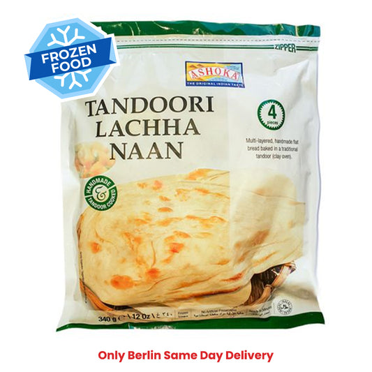 Frozen Ashoka Tandoori Lachcha Naan (4 pieces) 340gm - Only Berlin Same Day Delivery